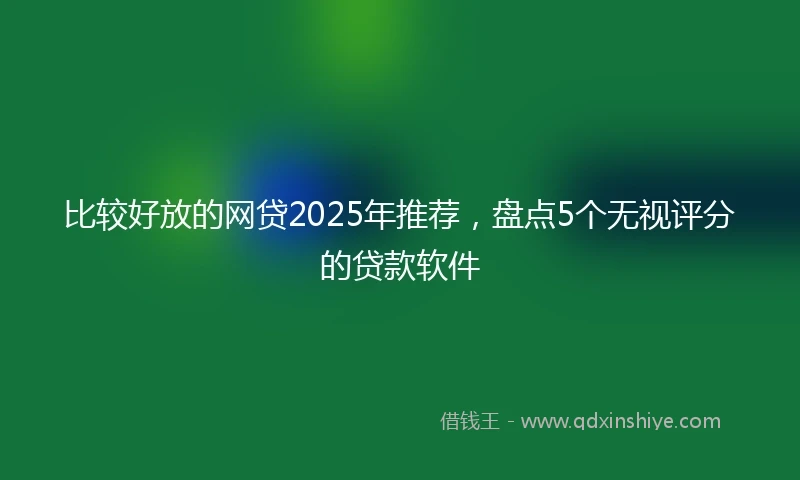 比较好放的网贷2025年推荐,盘点5个无视评分的贷款软件