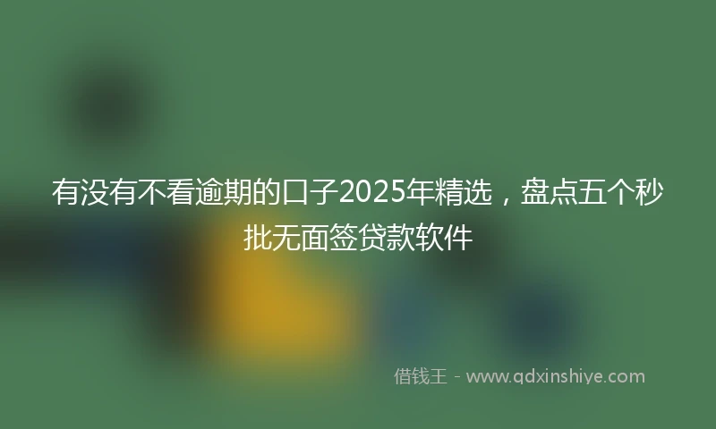 有没有不看逾期的口子2025年精选，盘点五个秒批无面签贷款软件