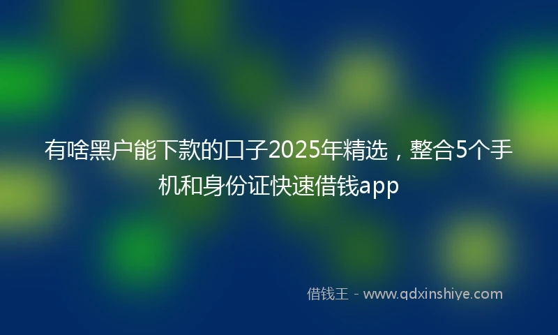 有啥黑户能下款的口子2025年精选，整合5个手机和身份证快速借钱app