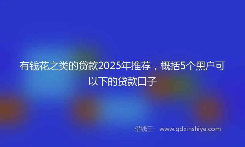 有钱花之类的贷款2025年推荐，概括5个黑户可以下的贷款口子