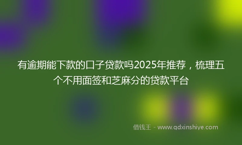 有逾期能下款的口子贷款吗2025年推荐，梳理五个不用面签和芝麻分的贷款平台