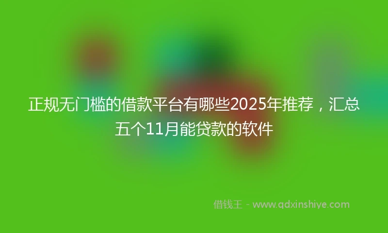 正规无门槛的借款平台有哪些2025年推荐，汇总五个11月能贷款的软件