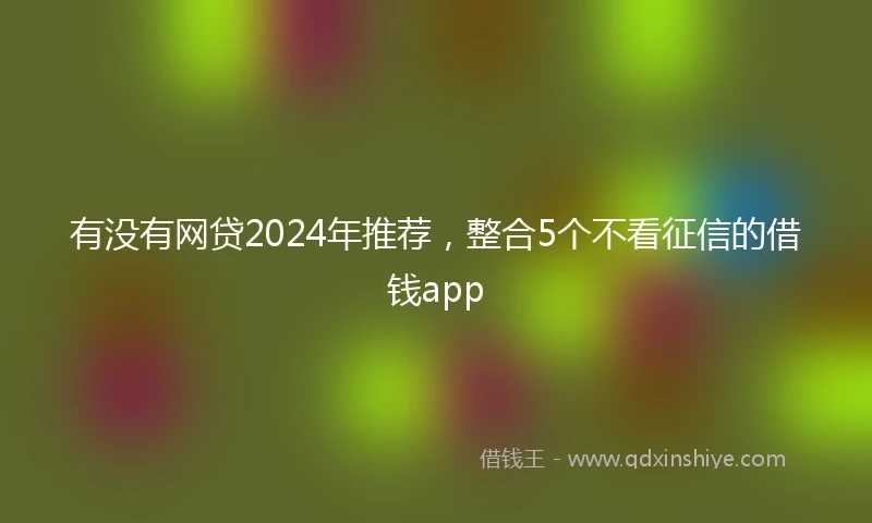 有没有网贷2024年推荐，整合5个不看征信的借钱app
