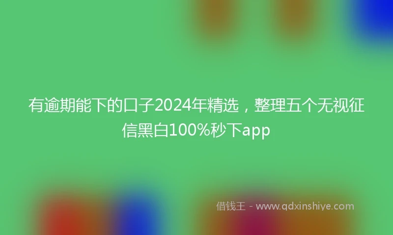 有逾期能下的口子2024年精选，整理五个无视征信黑白100%秒下app