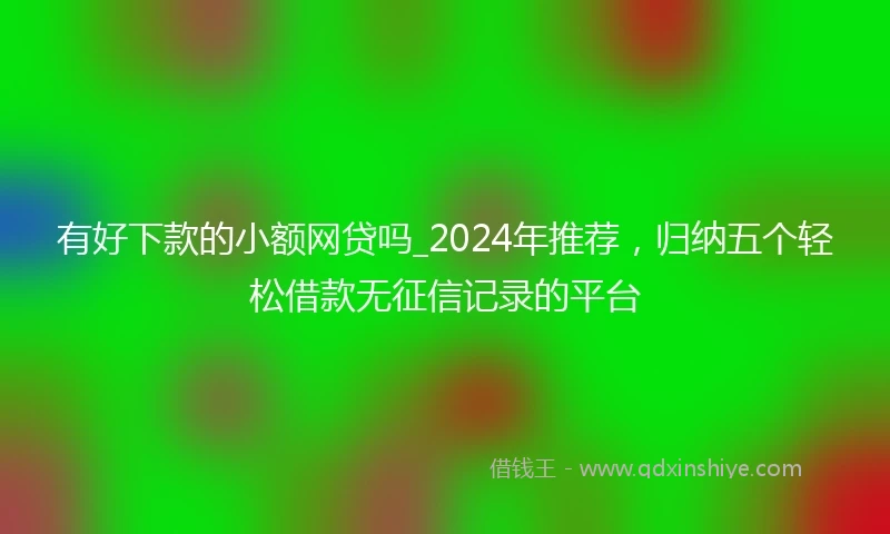 有好下款的小额网贷吗_2024年推荐，归纳五个轻松借款无征信记录的平台