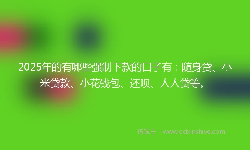 2025年的有哪些强制下款的口子有：随身贷、小米贷款、小花钱包、还呗、人人贷等。