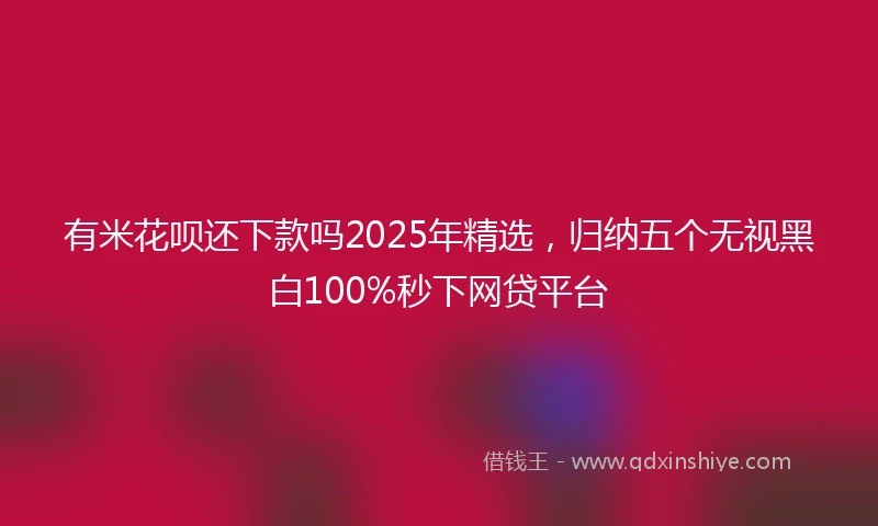 有米花呗还下款吗2025年精选，归纳五个无视黑白100%秒下网贷平台