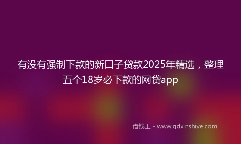 有没有强制下款的新口子贷款2025年精选，整理五个18岁必下款的网贷app