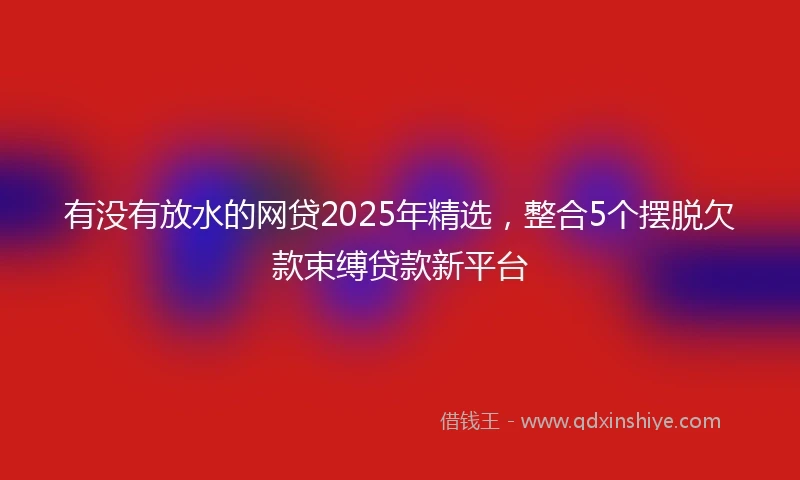 有没有放水的网贷2025年精选，整合5个摆脱欠款束缚贷款新平台