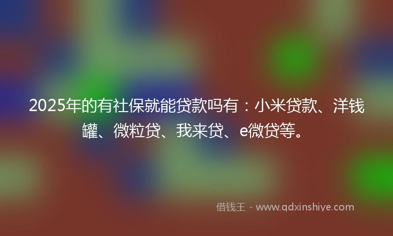 2025年的有社保就能贷款吗有：小米贷款、洋钱罐、微粒贷、我来贷、e微贷等。