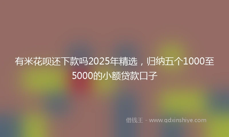 有米花呗还下款吗2025年精选，归纳五个1000至5000的小额贷款口子