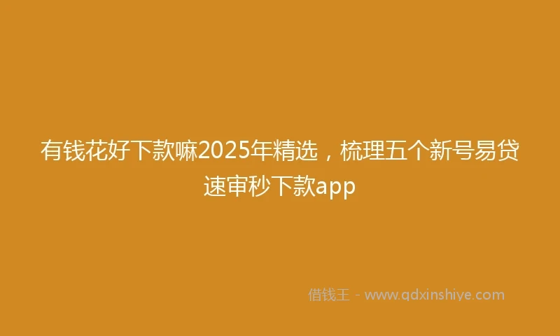 有钱花好下款嘛2025年精选，梳理五个新号易贷速审秒下款app