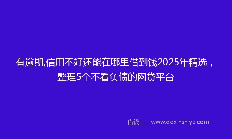 有逾期,信用不好还能在哪里借到钱2025年精选，整理5个不看负债的网贷平台