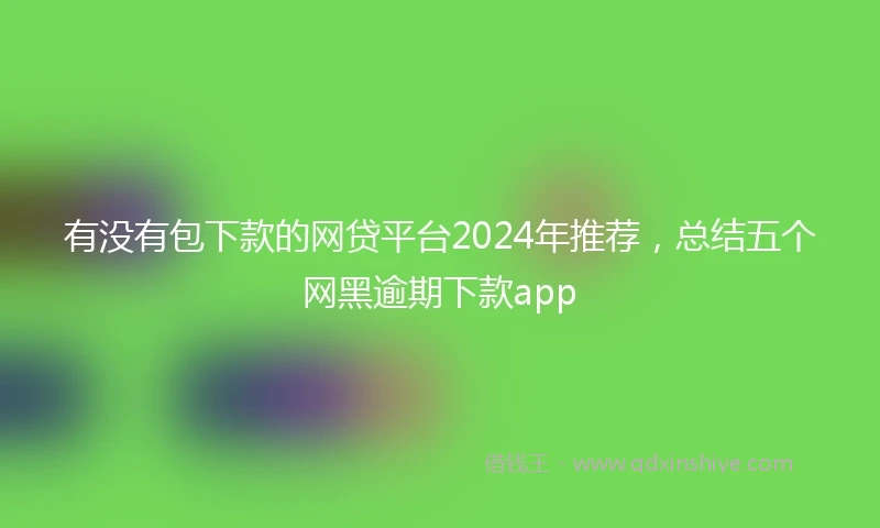 有没有包下款的网贷平台2024年推荐，总结五个网黑逾期下款app