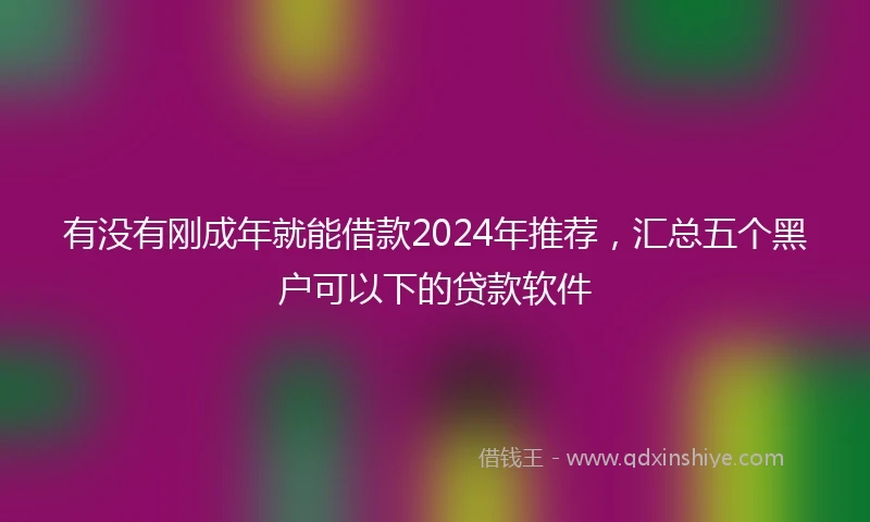 有没有刚成年就能借款2024年推荐，汇总五个黑户可以下的贷款软件