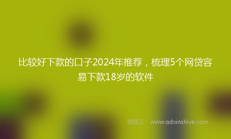 比较好下款的口子2024年推荐，梳理5个网贷容易下款18岁的软件