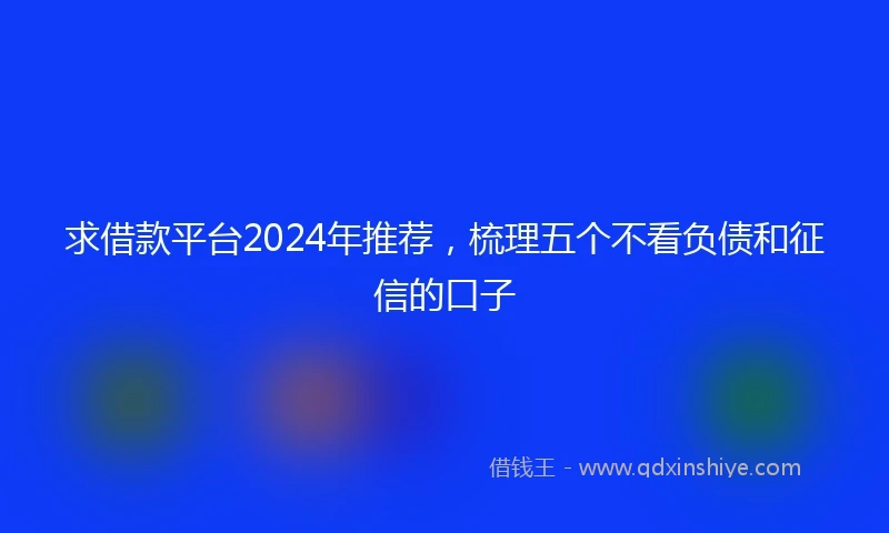 求借款平台2024年推荐，梳理五个不看负债和征信的口子