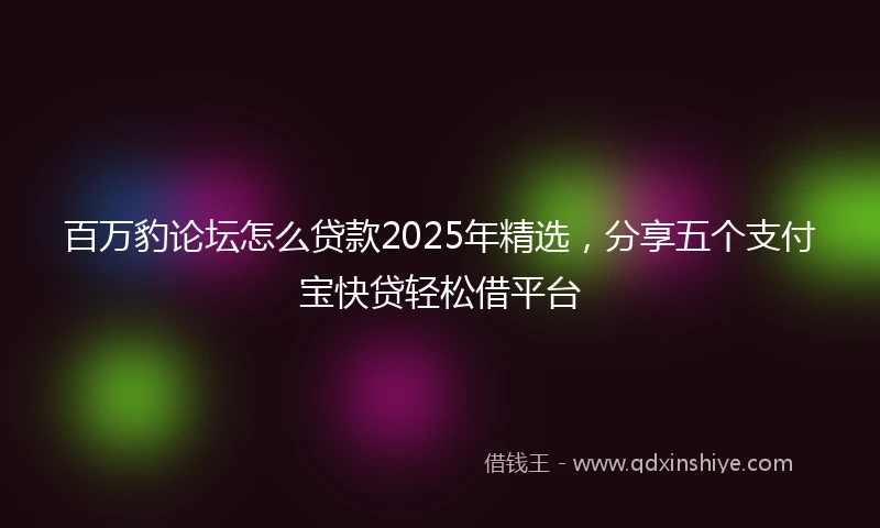 百万豹论坛怎么贷款2025年精选，分享五个支付宝快贷轻松借平台