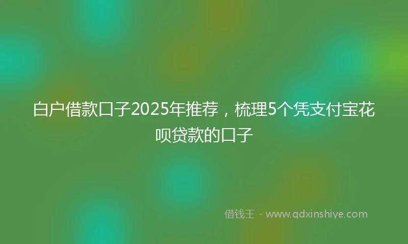 白户借款口子2025年推荐，梳理5个凭支付宝花呗贷款的口子