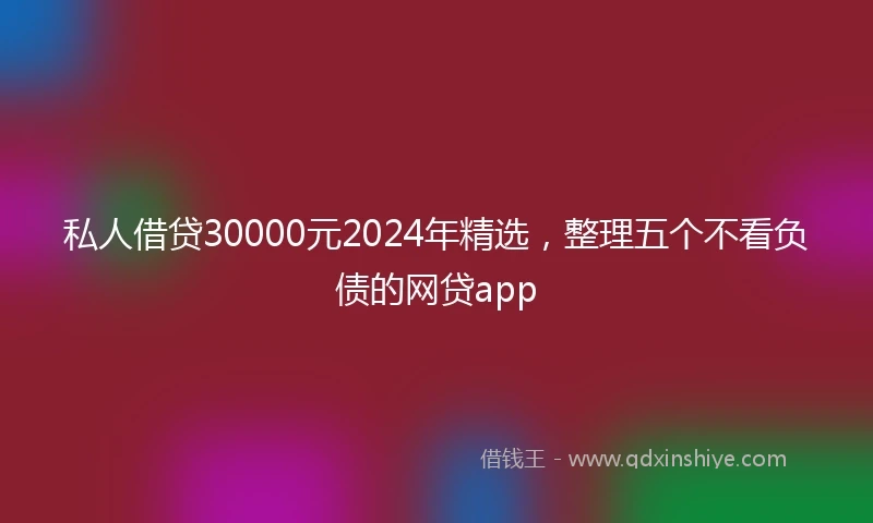 私人借贷30000元2024年精选，整理五个不看负债的网贷app