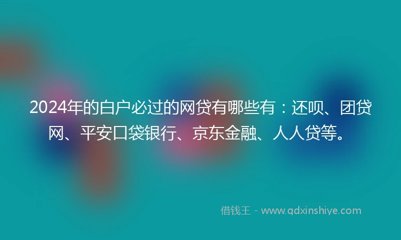 2024年的白户必过的网贷有哪些有：还呗、团贷网、平安口袋银行、京东金融、人人贷等。