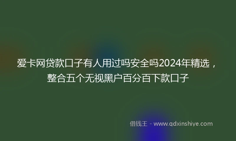 爱卡网贷款口子有人用过吗安全吗2024年精选，整合五个无视黑户百分百下款口子