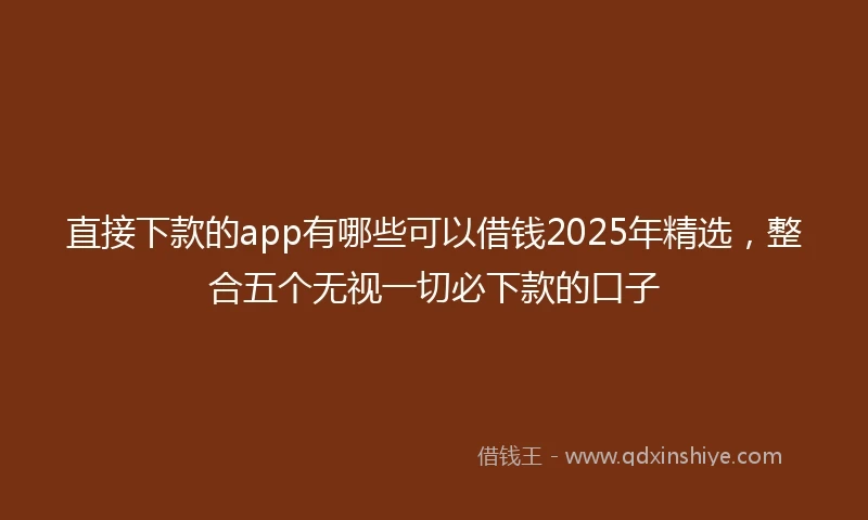 直接下款的app有哪些可以借钱2025年精选，整合五个无视一切必下款的口子