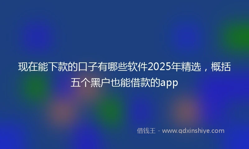 现在能下款的口子有哪些软件2025年精选，概括五个黑户也能借款的app