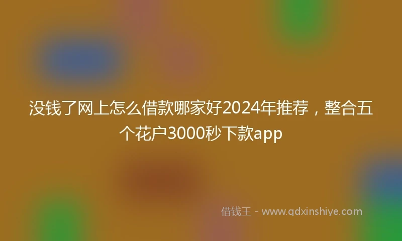 没钱了网上怎么借款哪家好2024年推荐，整合五个花户3000秒下款app