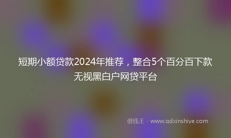 短期小额贷款2024年推荐，整合5个百分百下款无视黑白户网贷平台