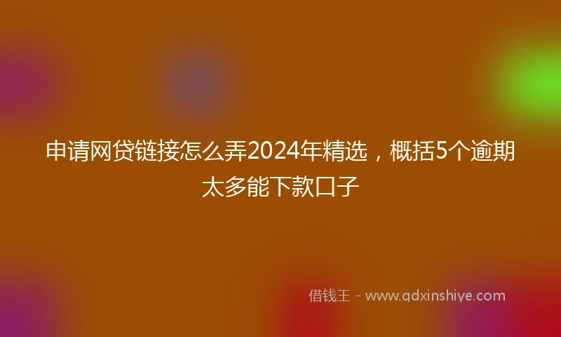 申请网贷链接怎么弄2024年精选，概括5个逾期太多能下款口子