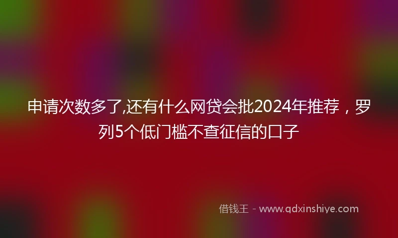 申请次数多了,还有什么网贷会批2024年推荐，罗列5个低门槛不查征信的口子