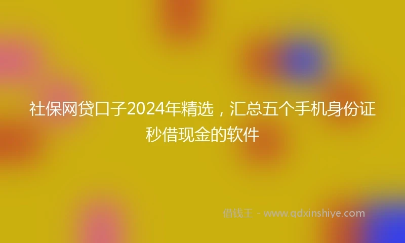 社保网贷口子2024年精选，汇总五个手机身份证秒借现金的软件