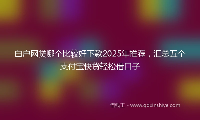白户网贷哪个比较好下款2025年推荐，汇总五个支付宝快贷轻松借口子