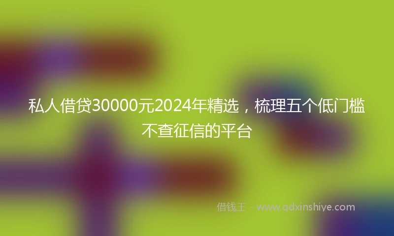 私人借贷30000元2024年精选，梳理五个低门槛不查征信的平台