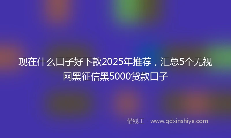 现在什么口子好下款2025年推荐，汇总5个无视网黑征信黑5000贷款口子