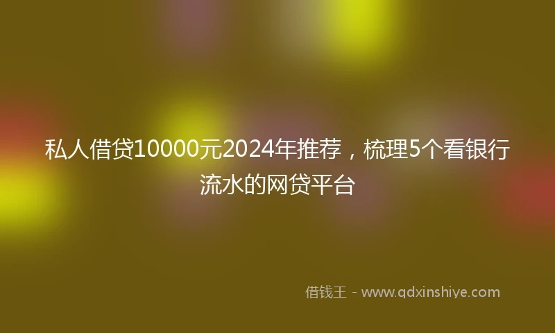 私人借贷10000元2024年推荐，梳理5个看银行流水的网贷平台