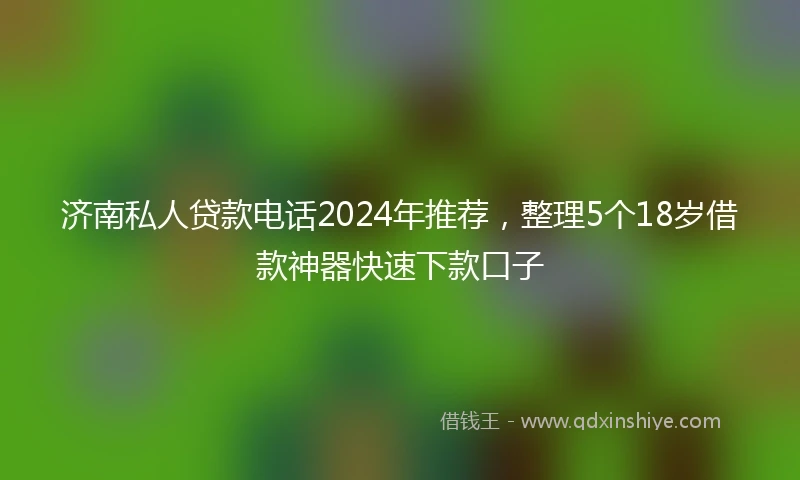 济南私人贷款电话2024年推荐，整理5个18岁借款神器快速下款口子