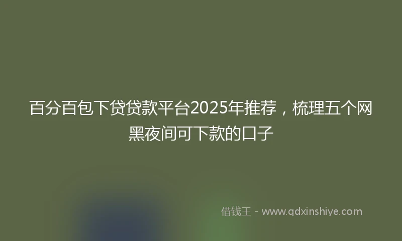 百分百包下贷贷款平台2025年推荐，梳理五个网黑夜间可下款的口子