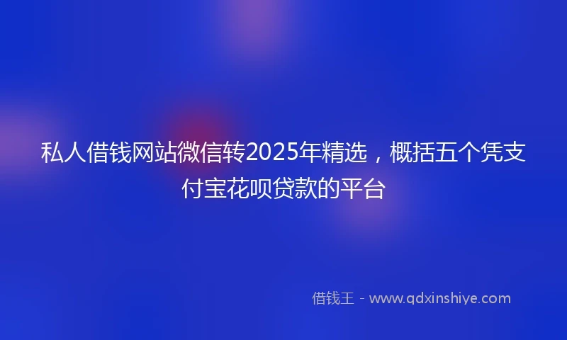 私人借钱网站微信转2025年精选，概括五个凭支付宝花呗贷款的平台
