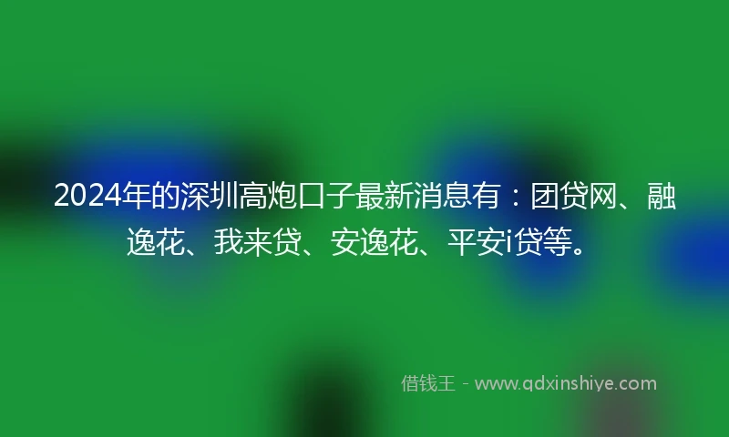 2024年的深圳高炮口子最新消息有：团贷网、融逸花、我来贷、安逸花、平安i贷等。
