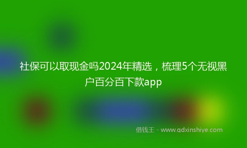 社保可以取现金吗2024年精选，梳理5个无视黑户百分百下款app