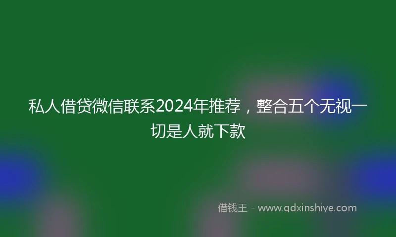 私人借贷微信联系2024年推荐，整合五个无视一切是人就下款