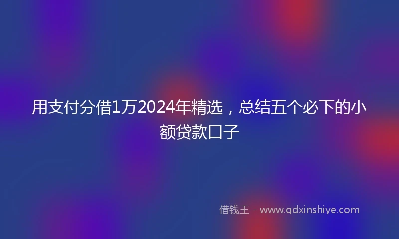 用支付分借1万2024年精选，总结五个必下的小额贷款口子