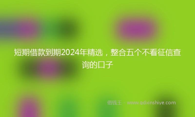 短期借款到期2024年精选，整合五个不看征信查询的口子