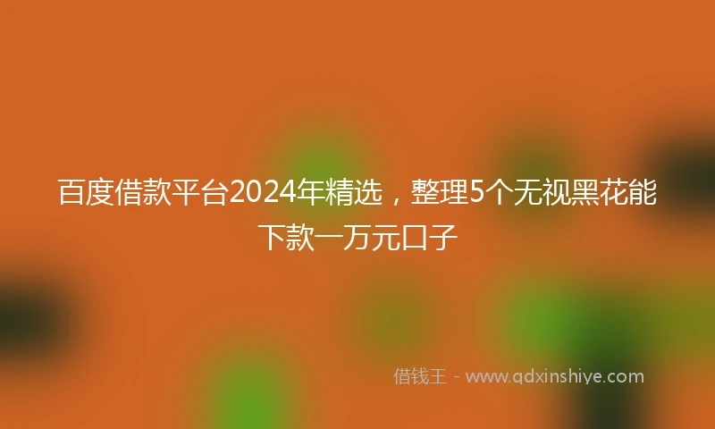 百度借款平台2024年精选，整理5个无视黑花能下款一万元口子