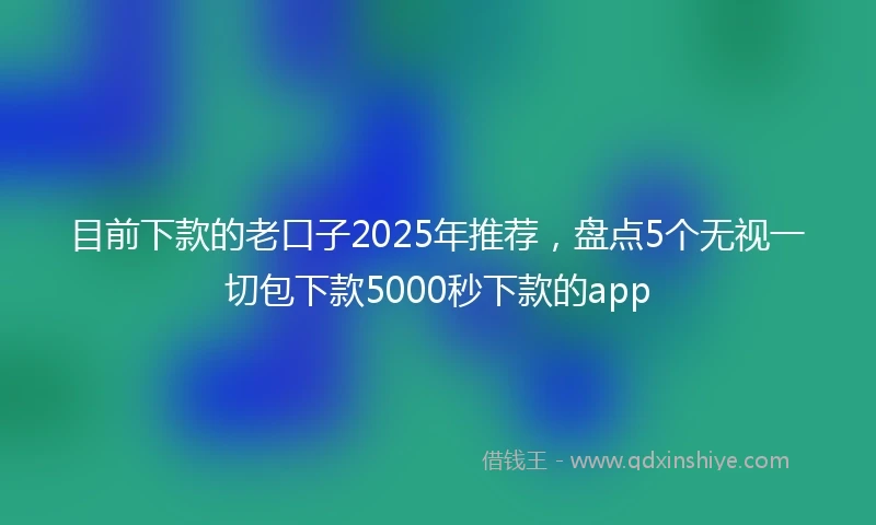 目前下款的老口子2025年推荐，盘点5个无视一切包下款5000秒下款的app