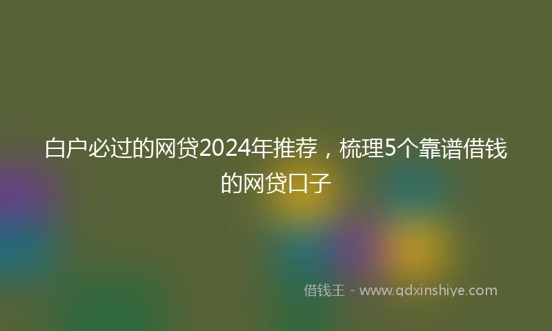 白户必过的网贷2024年推荐，梳理5个靠谱借钱的网贷口子