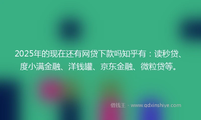 2025年的现在还有网贷下款吗知乎有：读秒贷、度小满金融、洋钱罐、京东金融、微粒贷等。