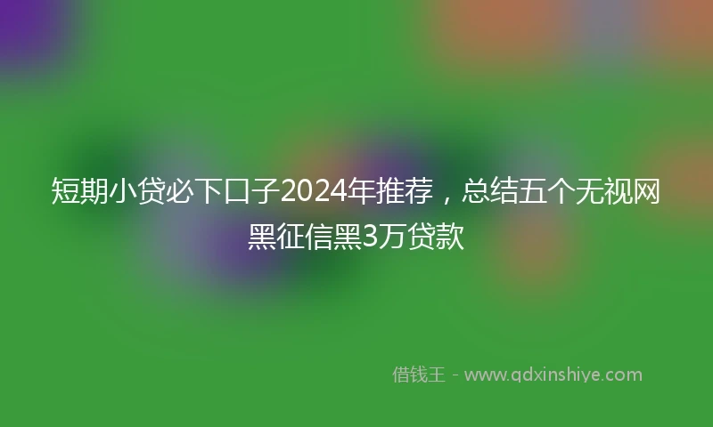 短期小贷必下口子2024年推荐，总结五个无视网黑征信黑3万贷款